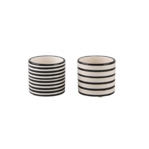 Black & white striped pots